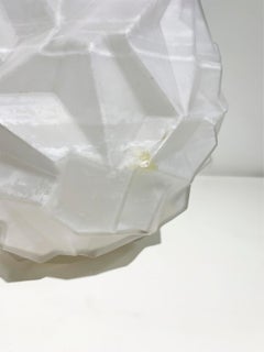 Art Deco Molded Glass Vase, Geometric Design, France, 1930s