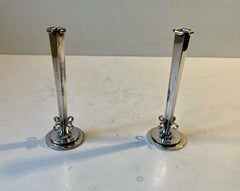 Art Deco Prima Silver Single Flower Vases by Hugo Grün, 1930s, Set of 2