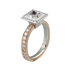 Art Deco Princess cut Diamond Ring in Rose Gold by Zoltan David