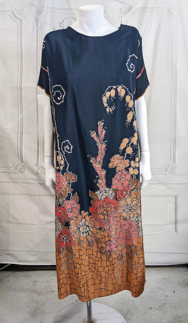  Art Deco silk crepe afternoon dress. Printed 