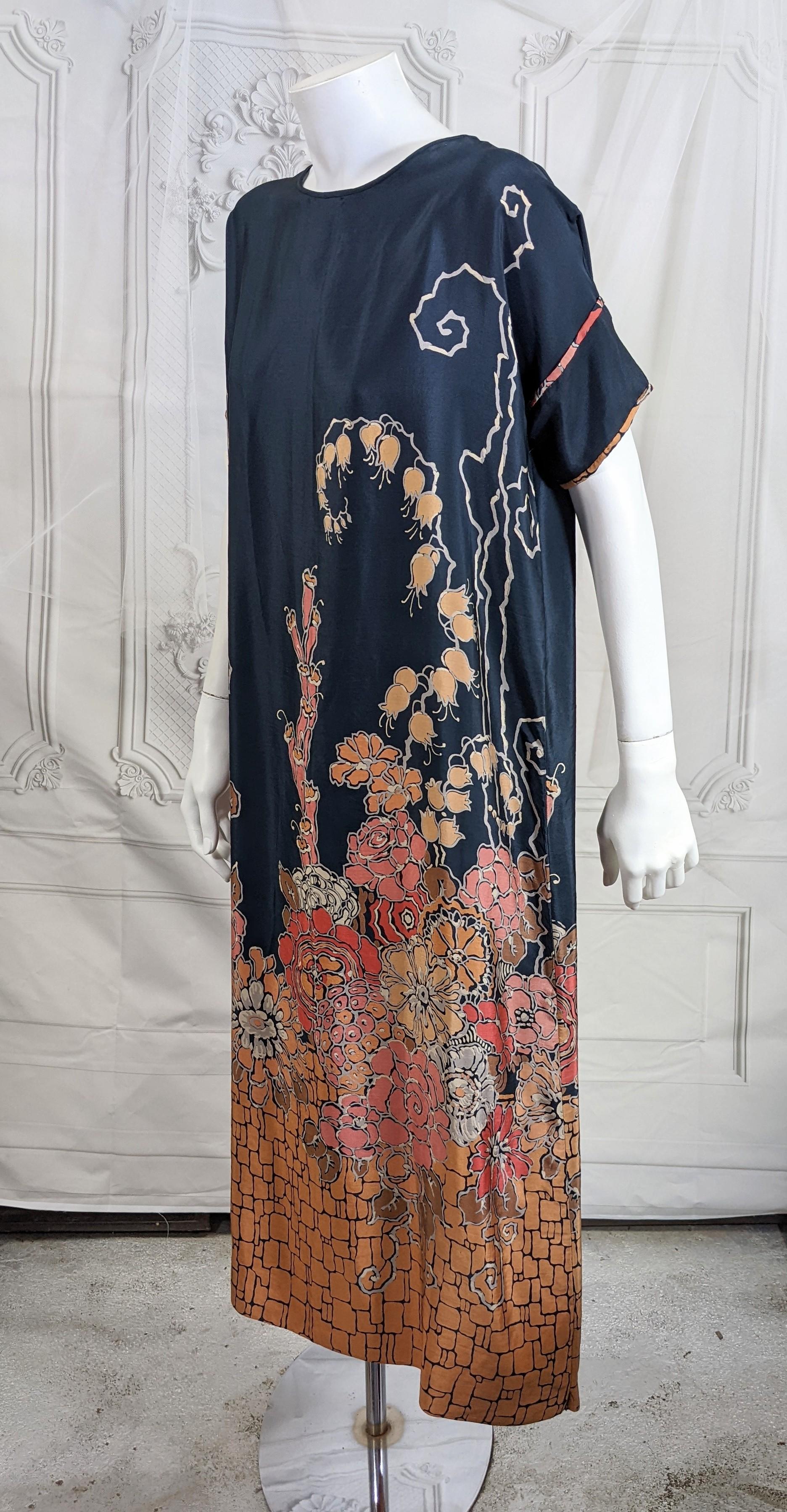 Black  Art Deco Print Afternoon Dress For Sale
