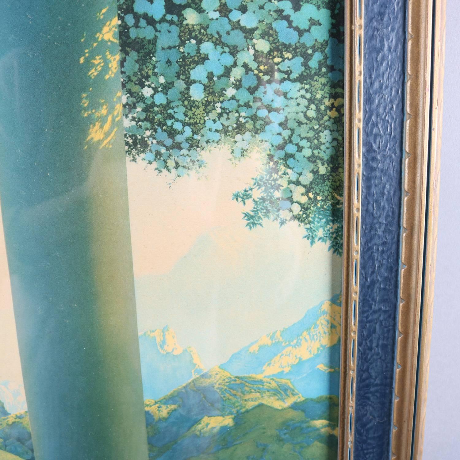 Art Deco Print of Daybreak after Original by Maxfield Parrish Framed, circa 1920 3