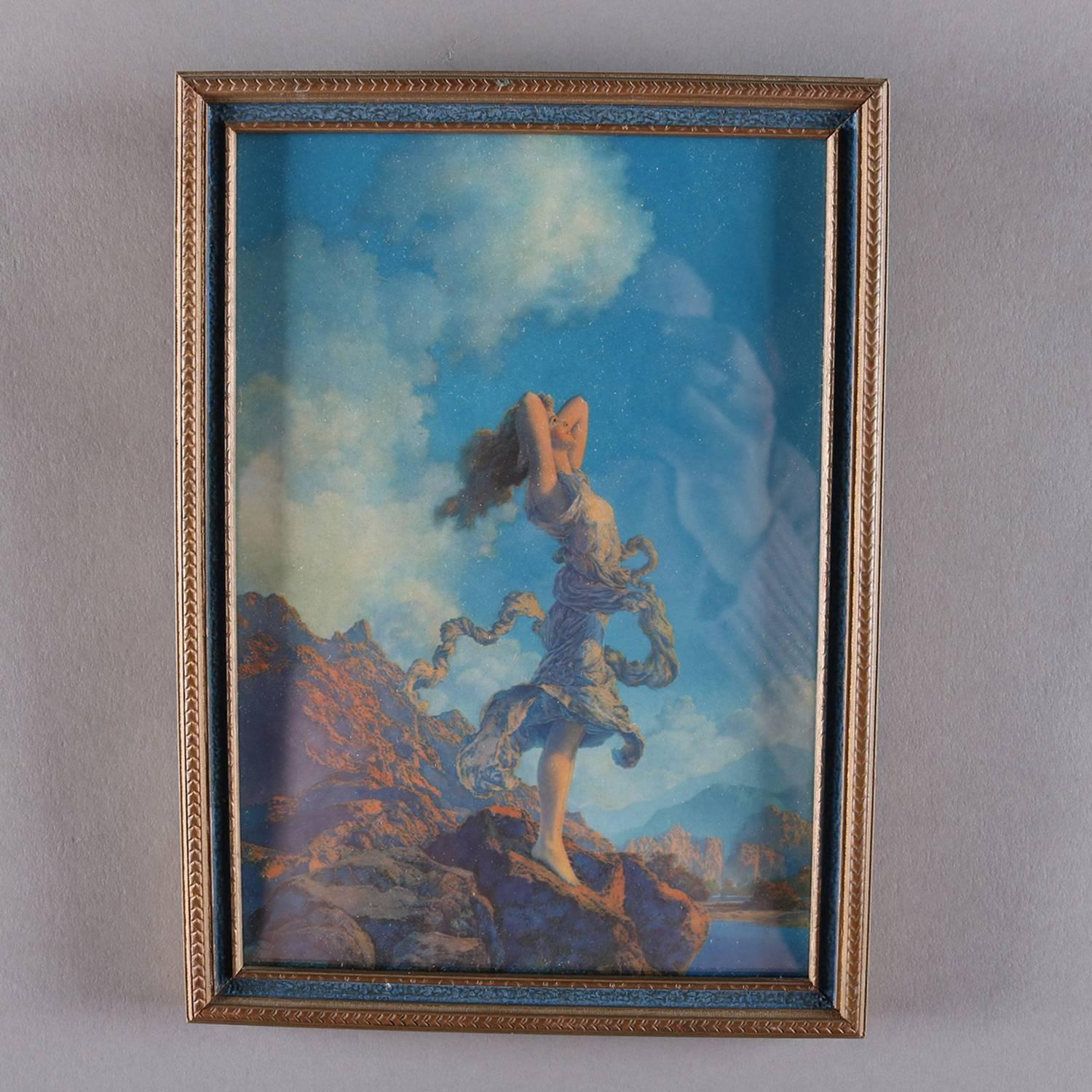Art Deco Print of Ecstasy after Original by Maxfield Parrish Framed, circa 1929 1
