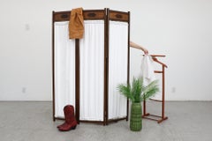 Three Panel Art Deco Privacy Screen or Room Divider with Decorative Detail