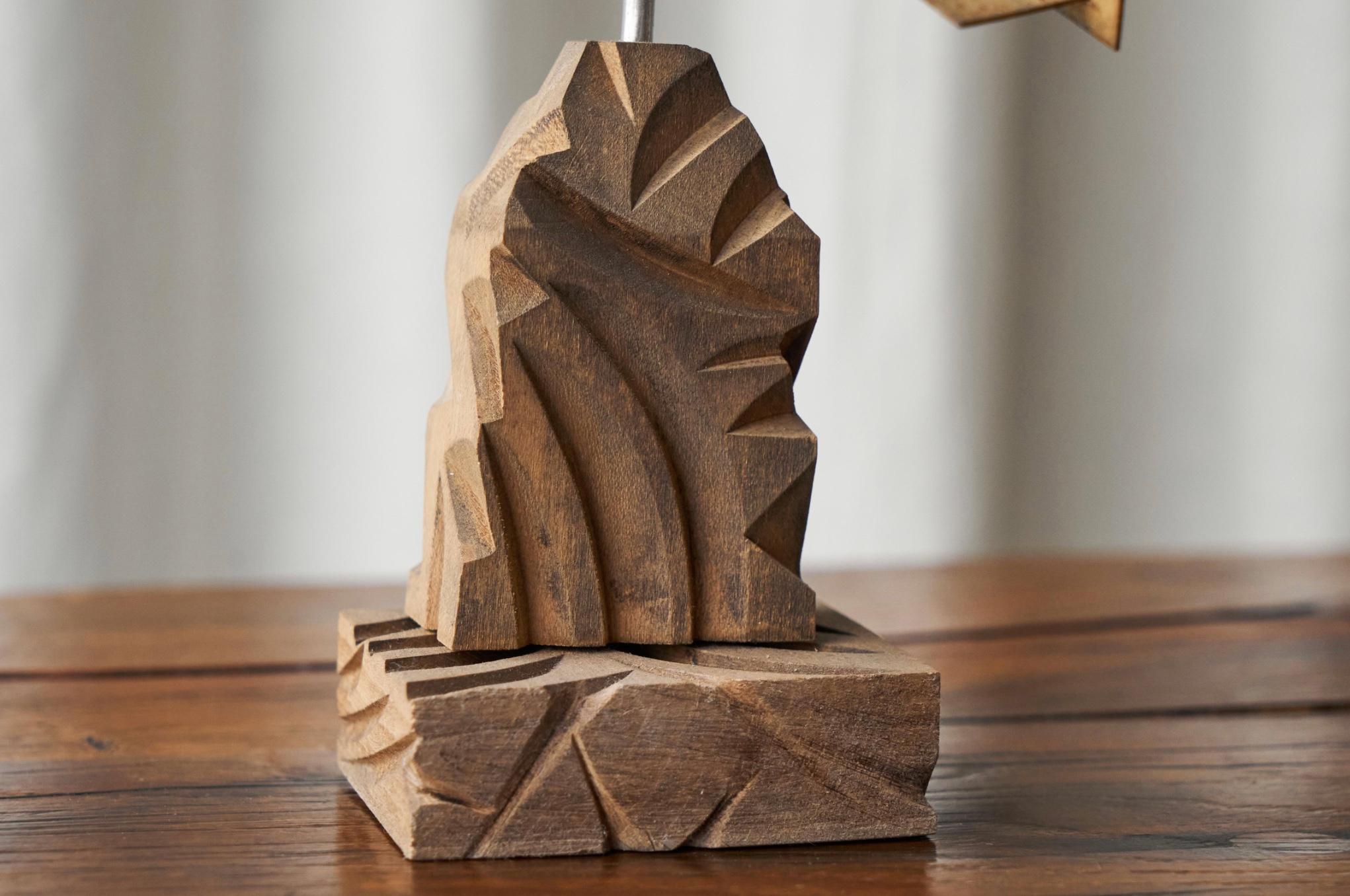 Fait main Avion à hélice Art Déco en bois sculpté et métal en vente
