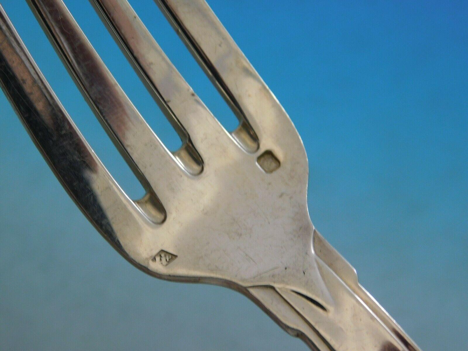 Art Decó Puiforcat Juego de Cubiertos Francés de Plata de Ley 950 Servicio de Cena 125 Utensilios en venta 1