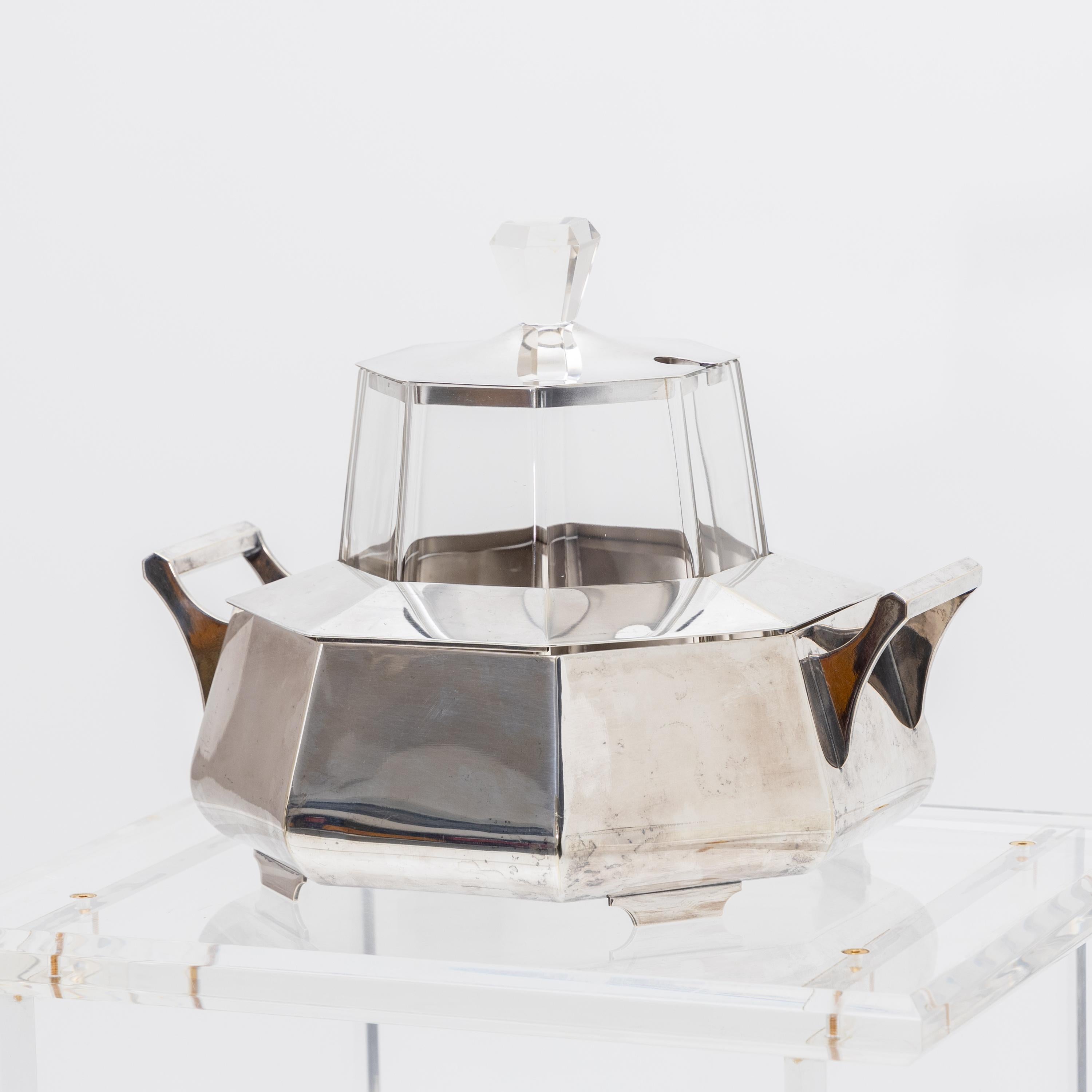 Silver Art Deco Punch Bowl, B.E.P.W.F., Berlin 1920s