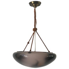 Art Deco Purple Glass Ceiling Lamp, 1940s, Germany