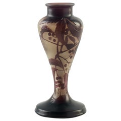 Art Deco Purple Vase by Emile Gallé, France, 1920s