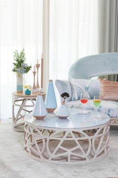 Couchtisch aus Pyrit im Art déco-Stil, Marmor mit Blattgold, handgefertigt Portugal von Greenapple