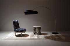 Art-Déco-Beistelltisch aus Pyrit, Calacatta-Marmor, handgefertigt in Portugal von Greenapple