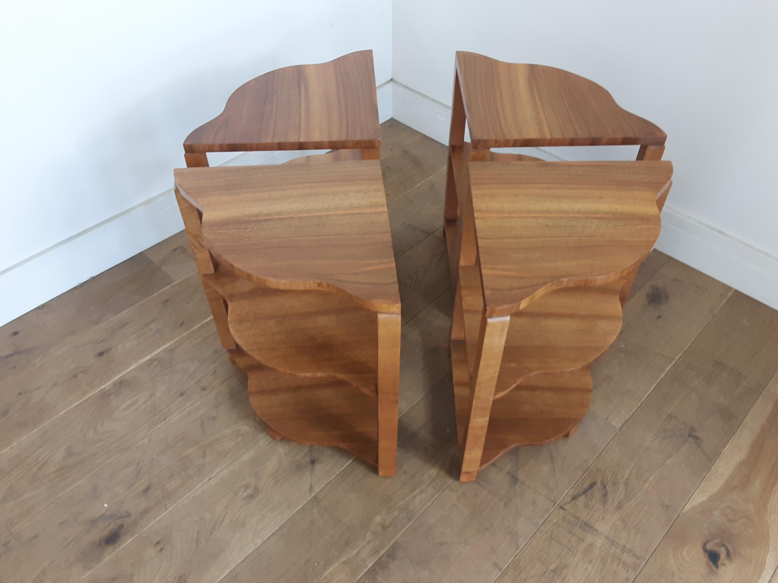 Art Deco Quartet Nest of Tables in Figured Walnut by Harry and Lou Epstein For Sale 2