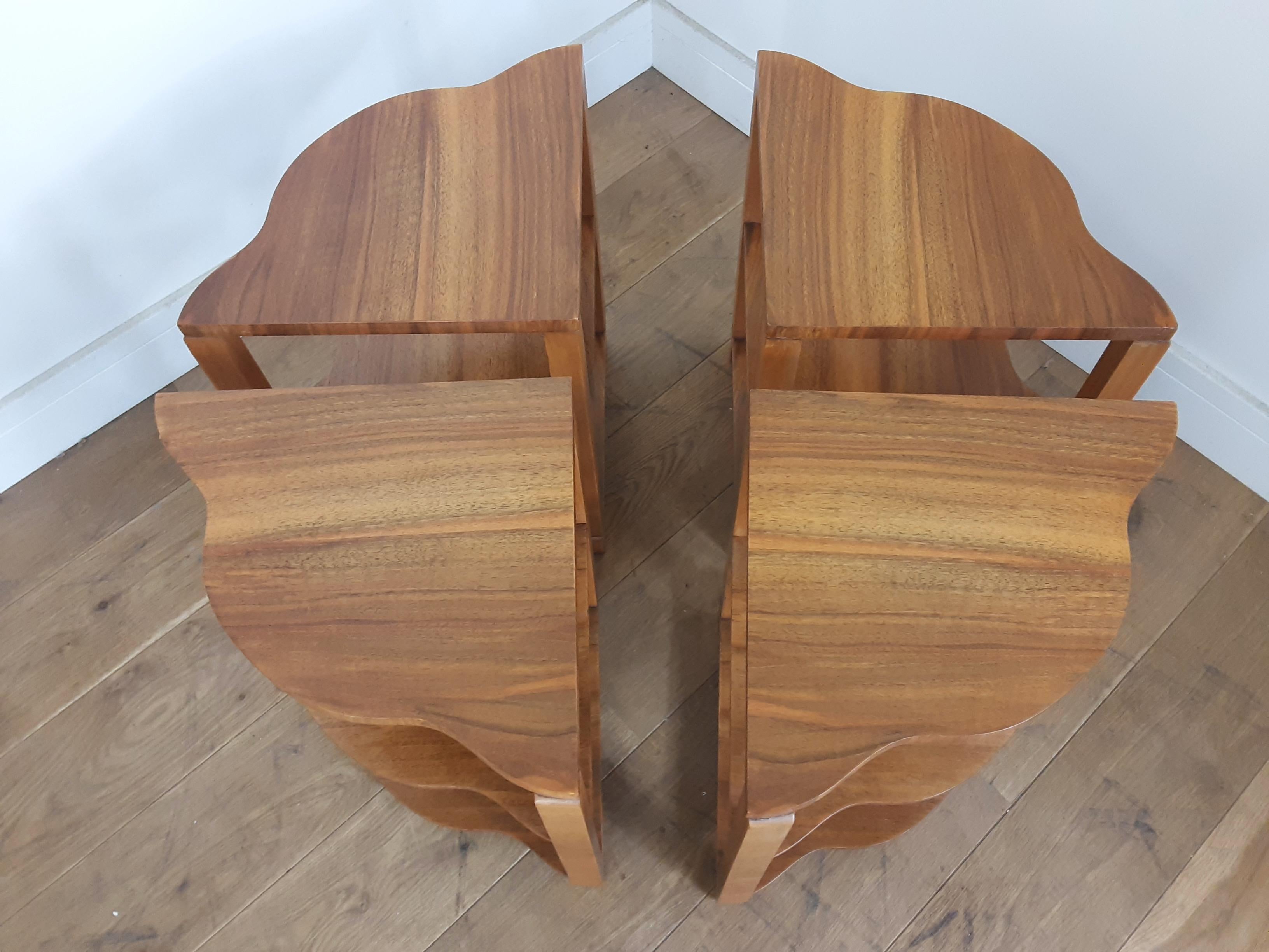 Art Deco Quartet Nest of Tables in Figured Walnut by Harry and Lou Epstein For Sale 3