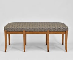 Art Deco Quilted Maple Window Seat with Geometric Fabric