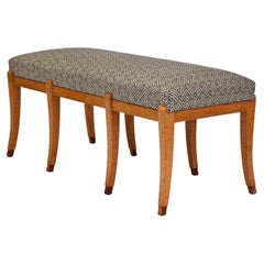 Art Deco Quilted Maple Window Seat with Geometric Fabric