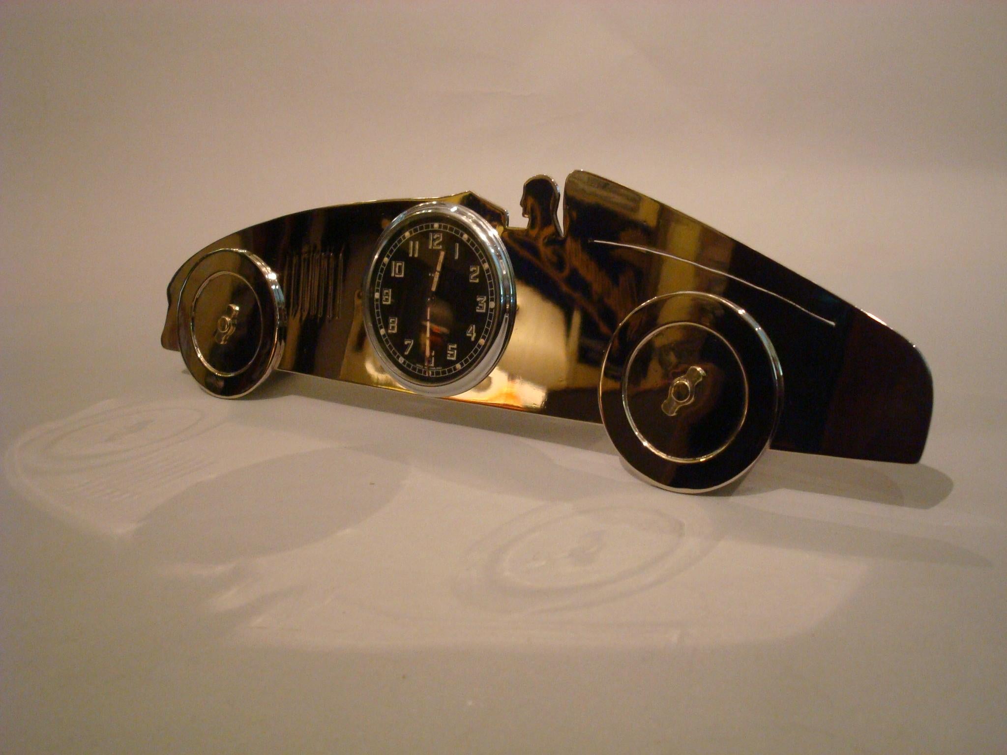 20th Century Art Deco Racing Car Desk Clock / Automobilia / U.K., 1920s