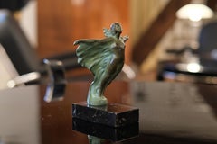 Art Deco Radiator Mascot Eola Spelter and Marble by Mic Original Max Le Verrier