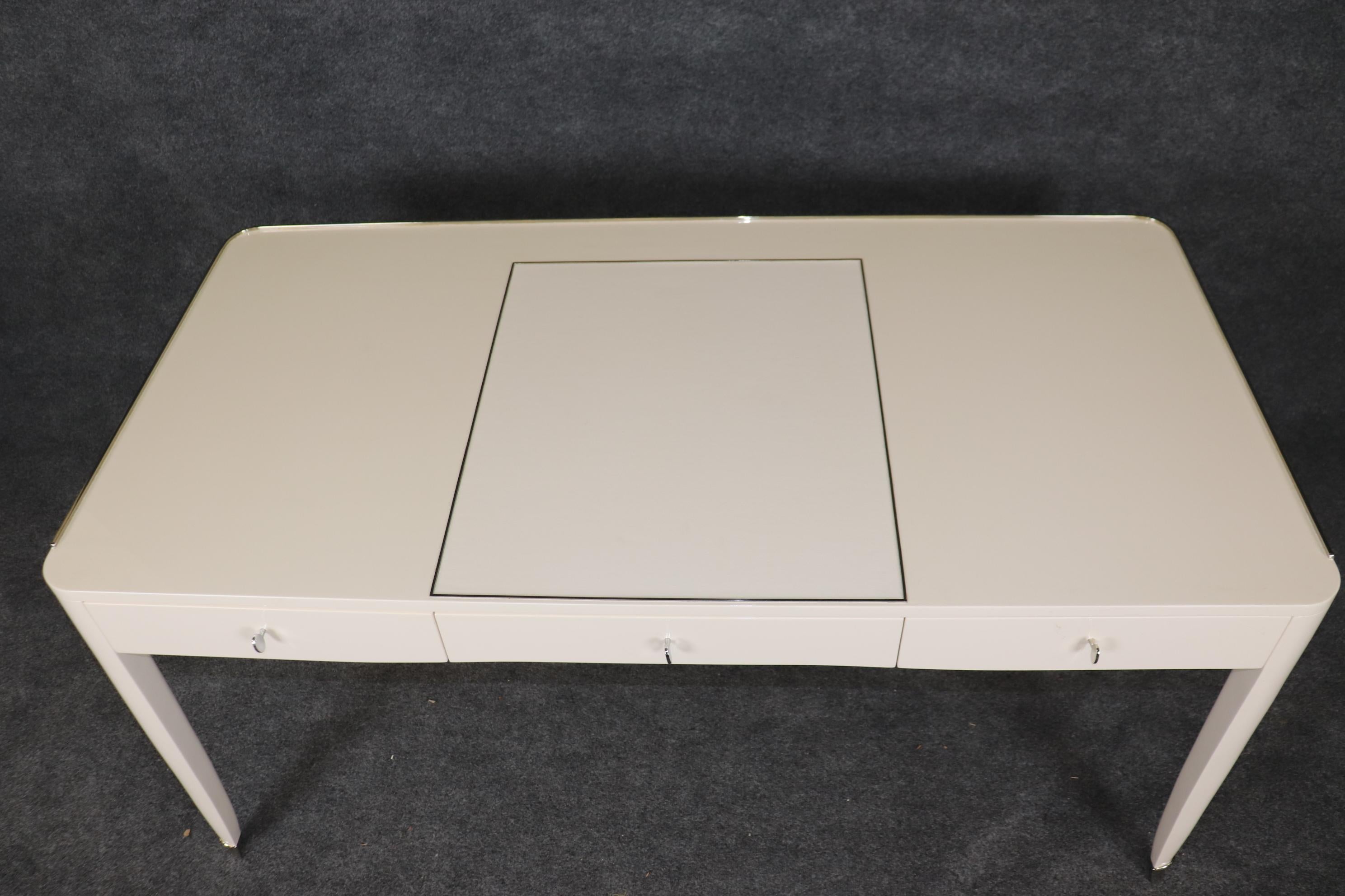 Art Deco Ralph Lauren Paris One Fifth White Lacquered Writing Desk 4