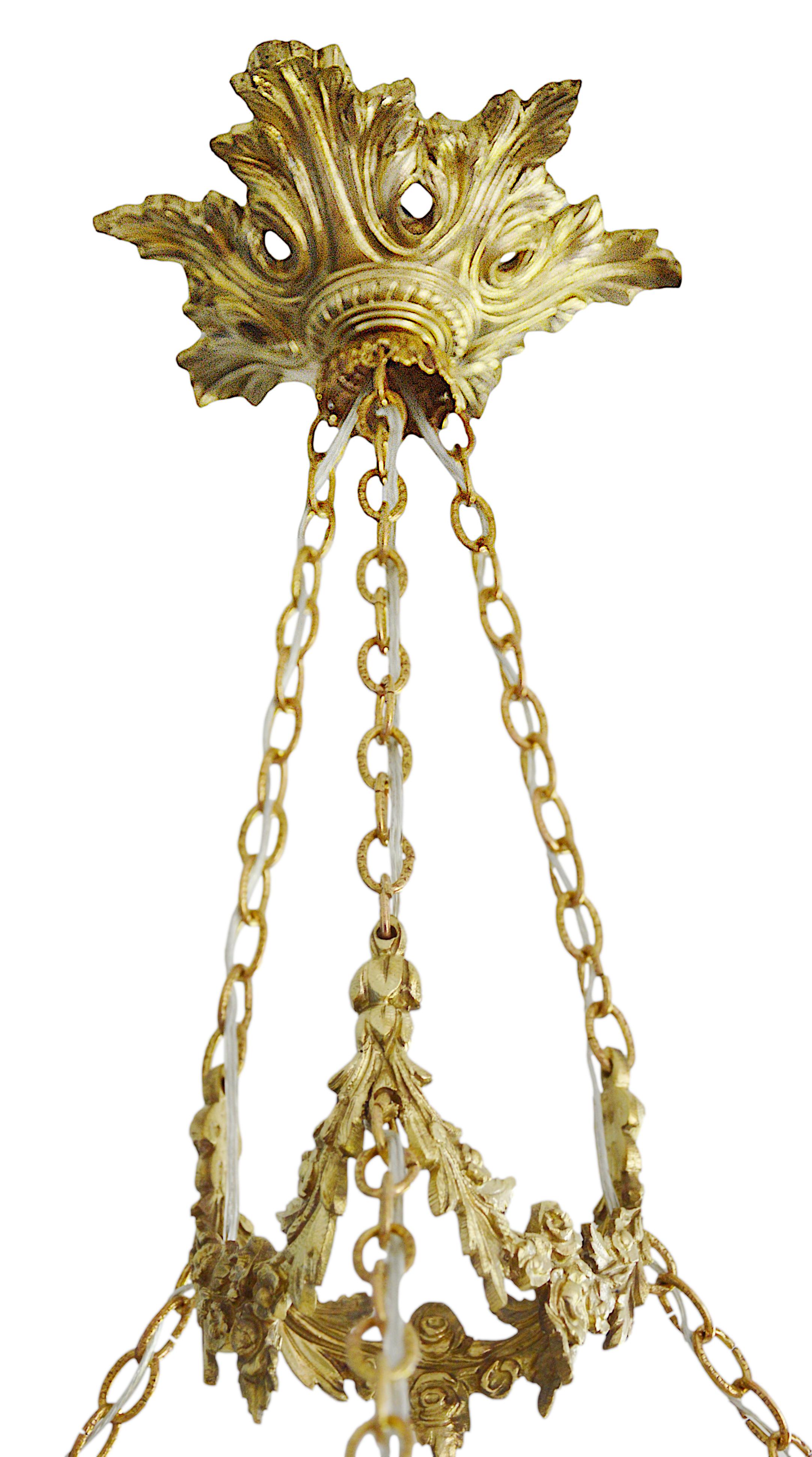 Early 20th Century Art Deco Rare Alabaster Pendant Chandelier, 1910s