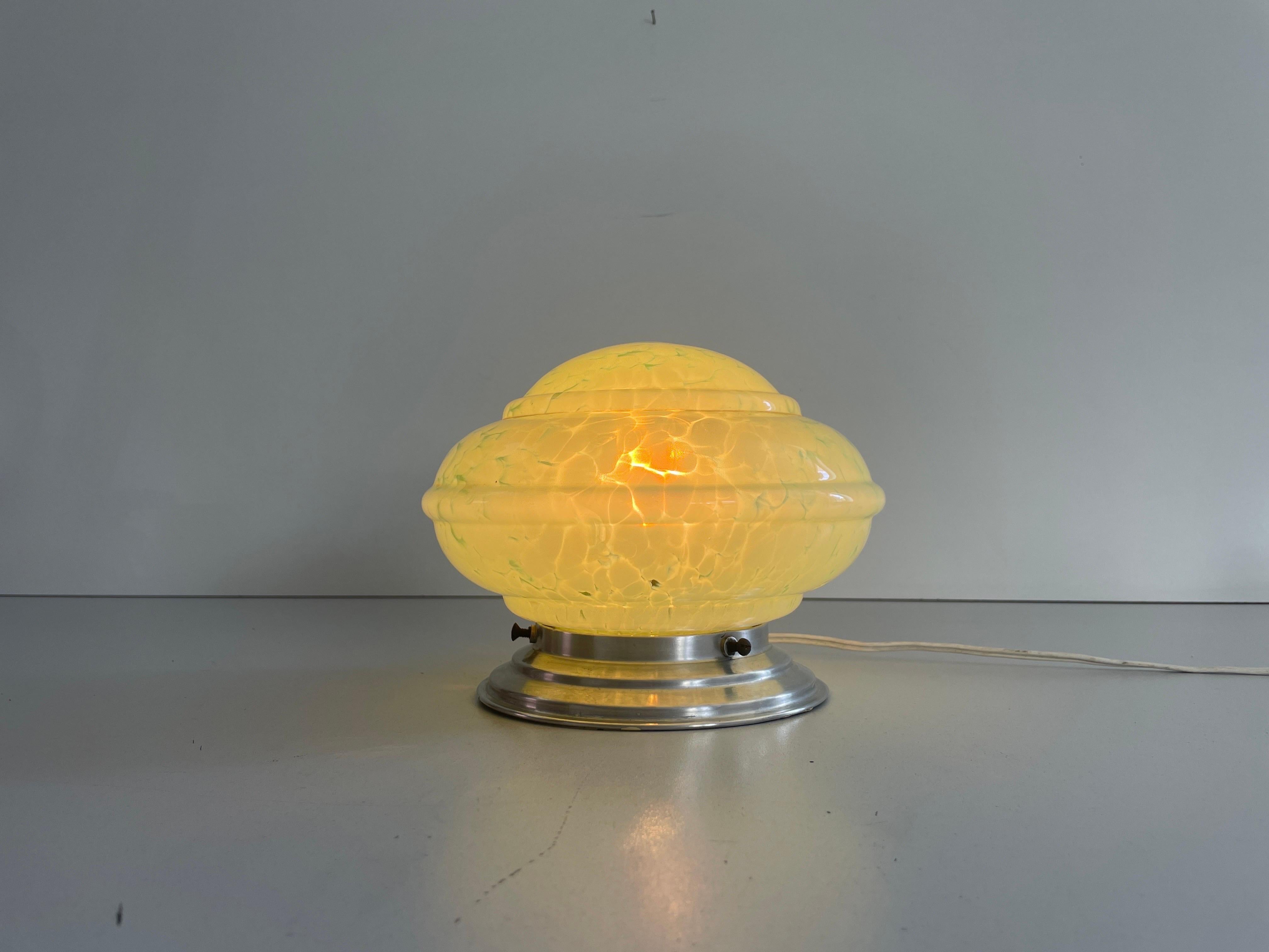 Lampada da incasso in vetro verde Art Deco, anni '40, Germania in vendita 4