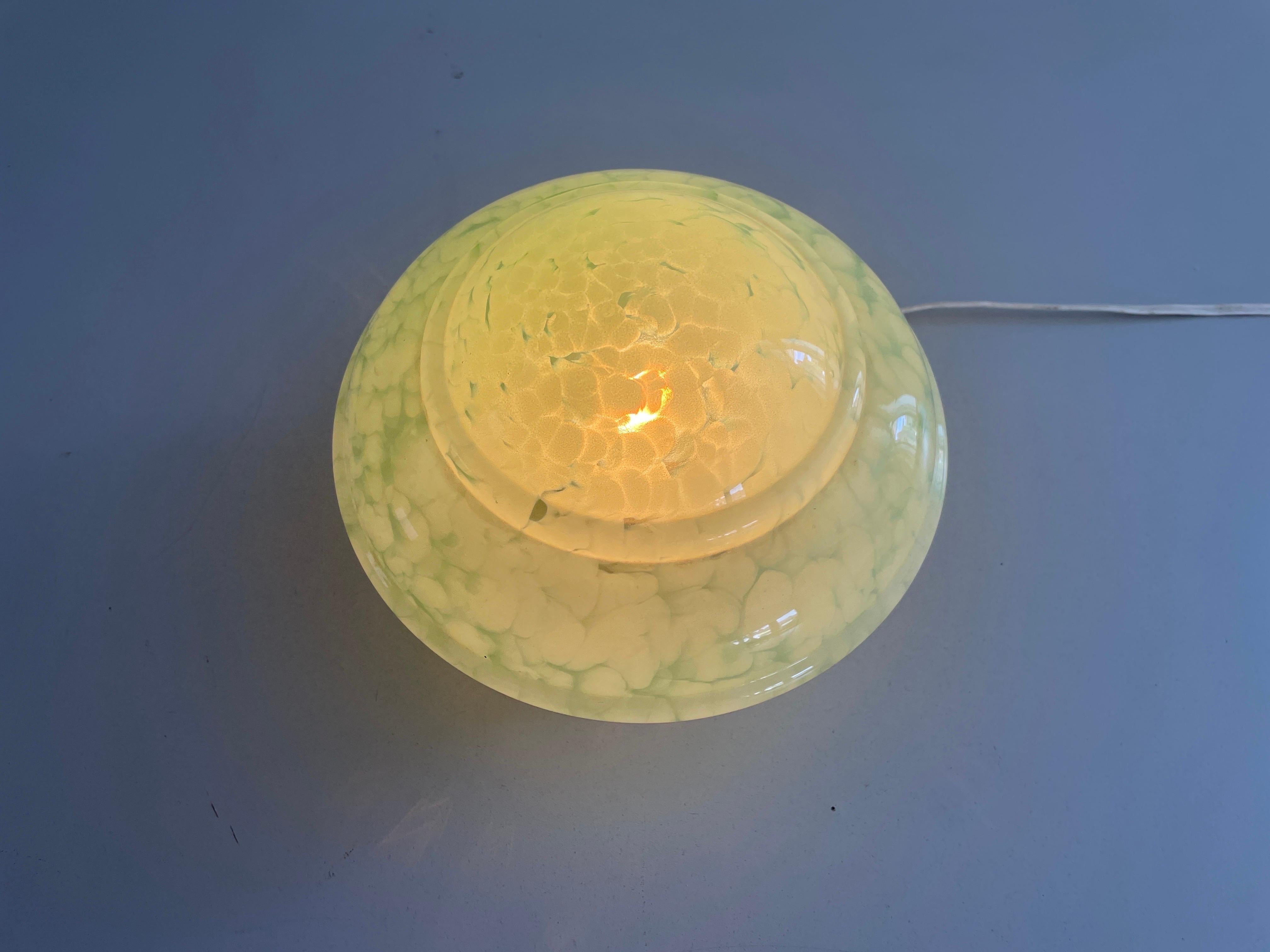 Lampada da incasso in vetro verde Art Deco, anni '40, Germania in vendita 7