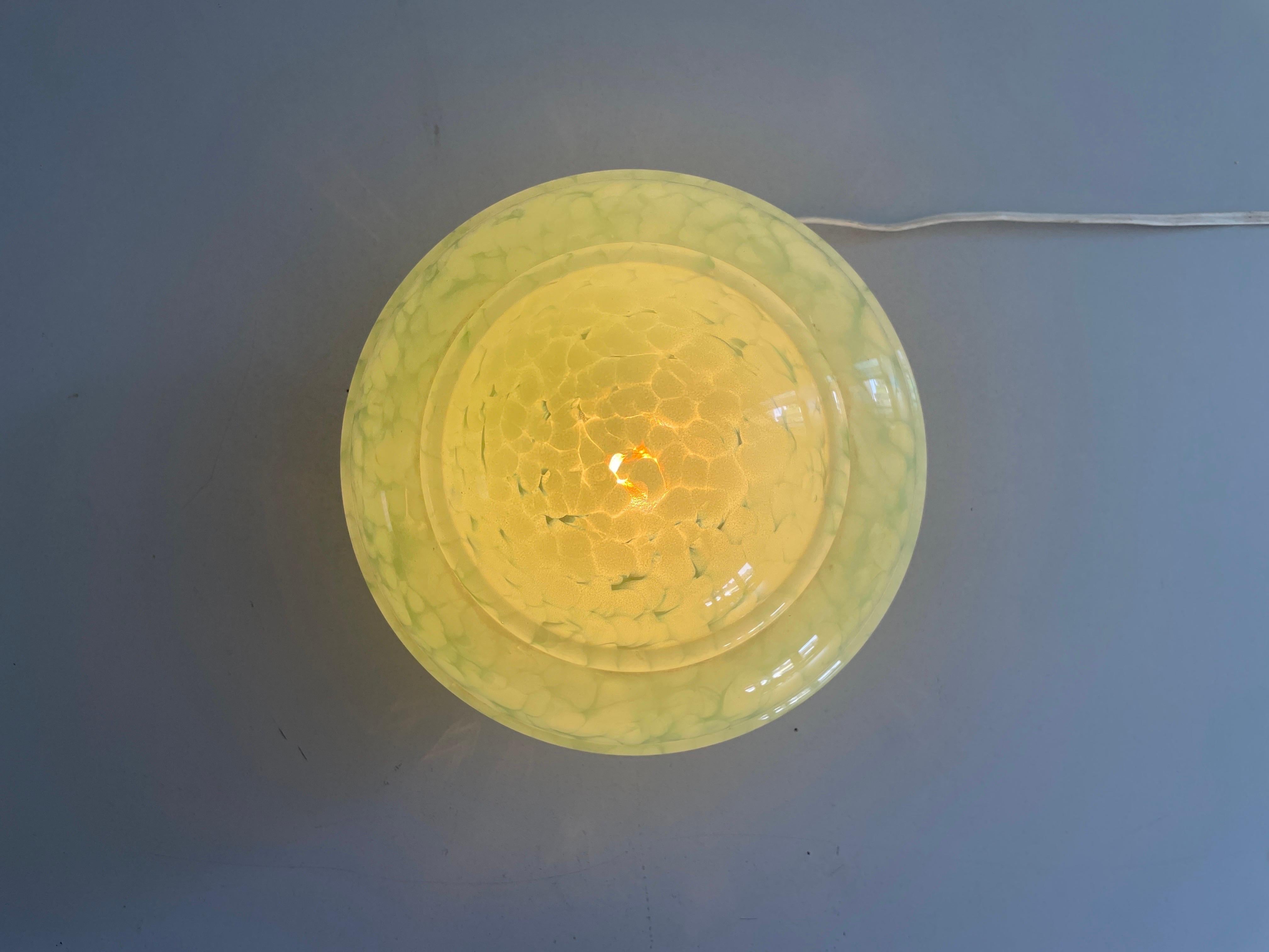 Lampada da incasso in vetro verde Art Deco, anni '40, Germania in vendita 9