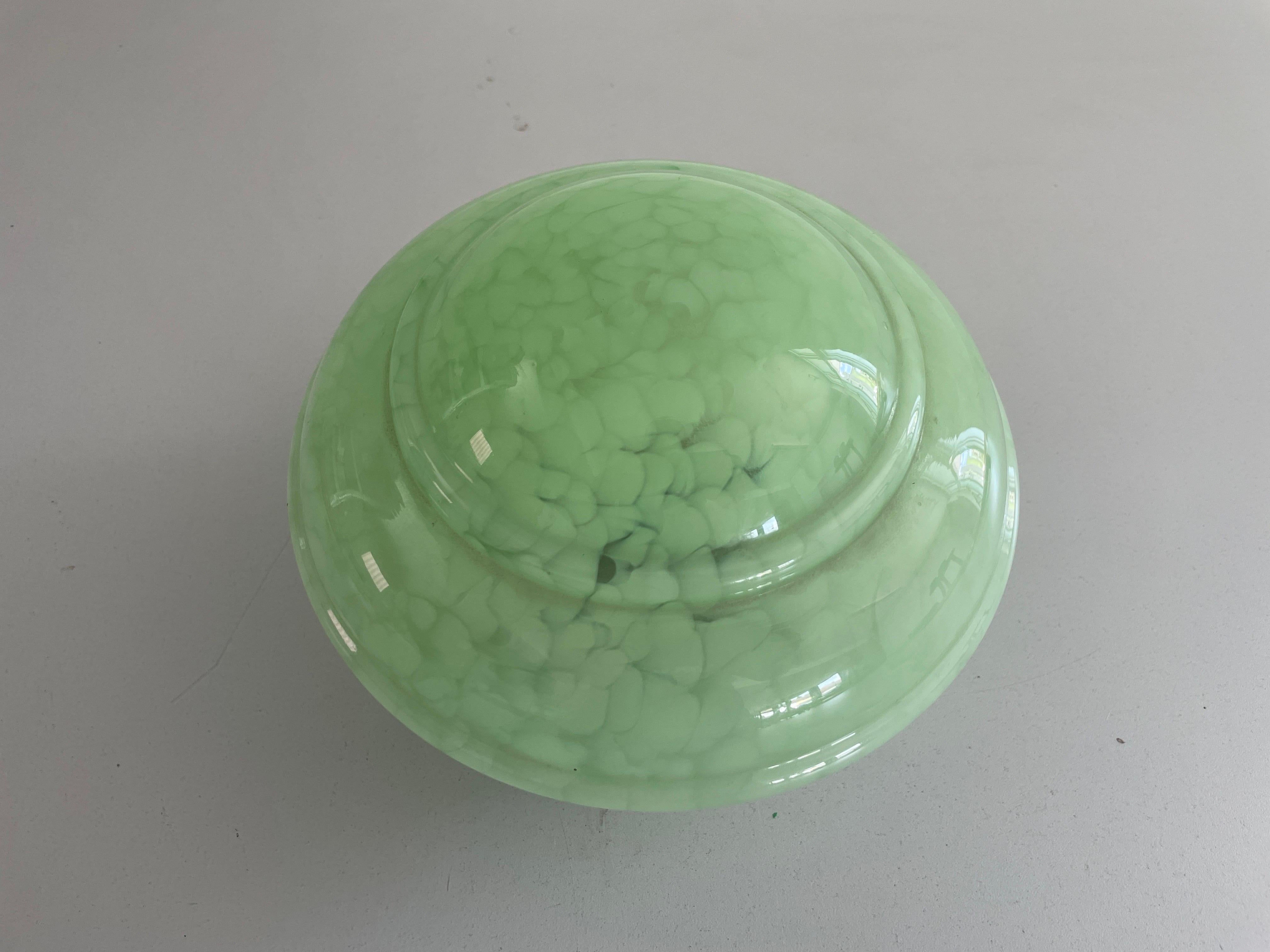 Vetro Lampada da incasso in vetro verde Art Deco, anni '40, Germania in vendita