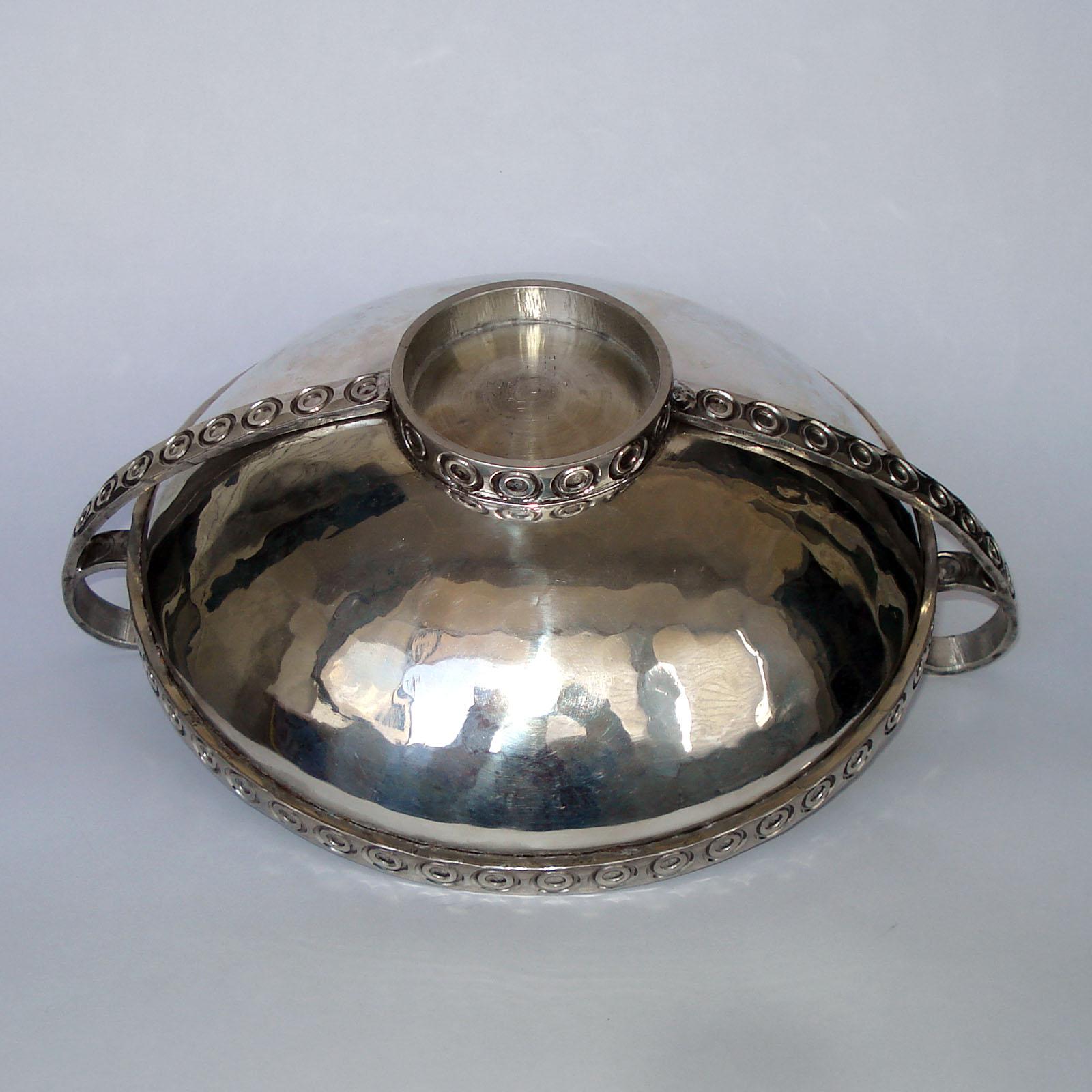 Art Deco Rare Handled Pewter Bowl, Norway, 1940s 5