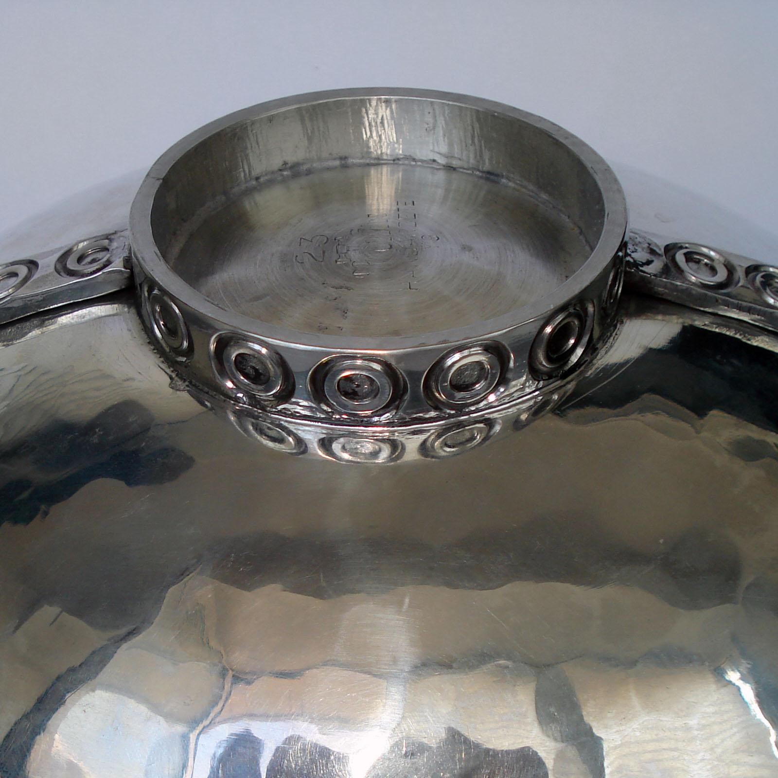 Art Deco Rare Handled Pewter Bowl, Norway, 1940s 6