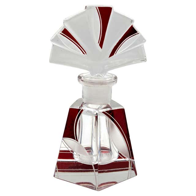 Art Deco Perfume Bottles by Karl Palda, 1920s Cut Glass Design For Sale ...