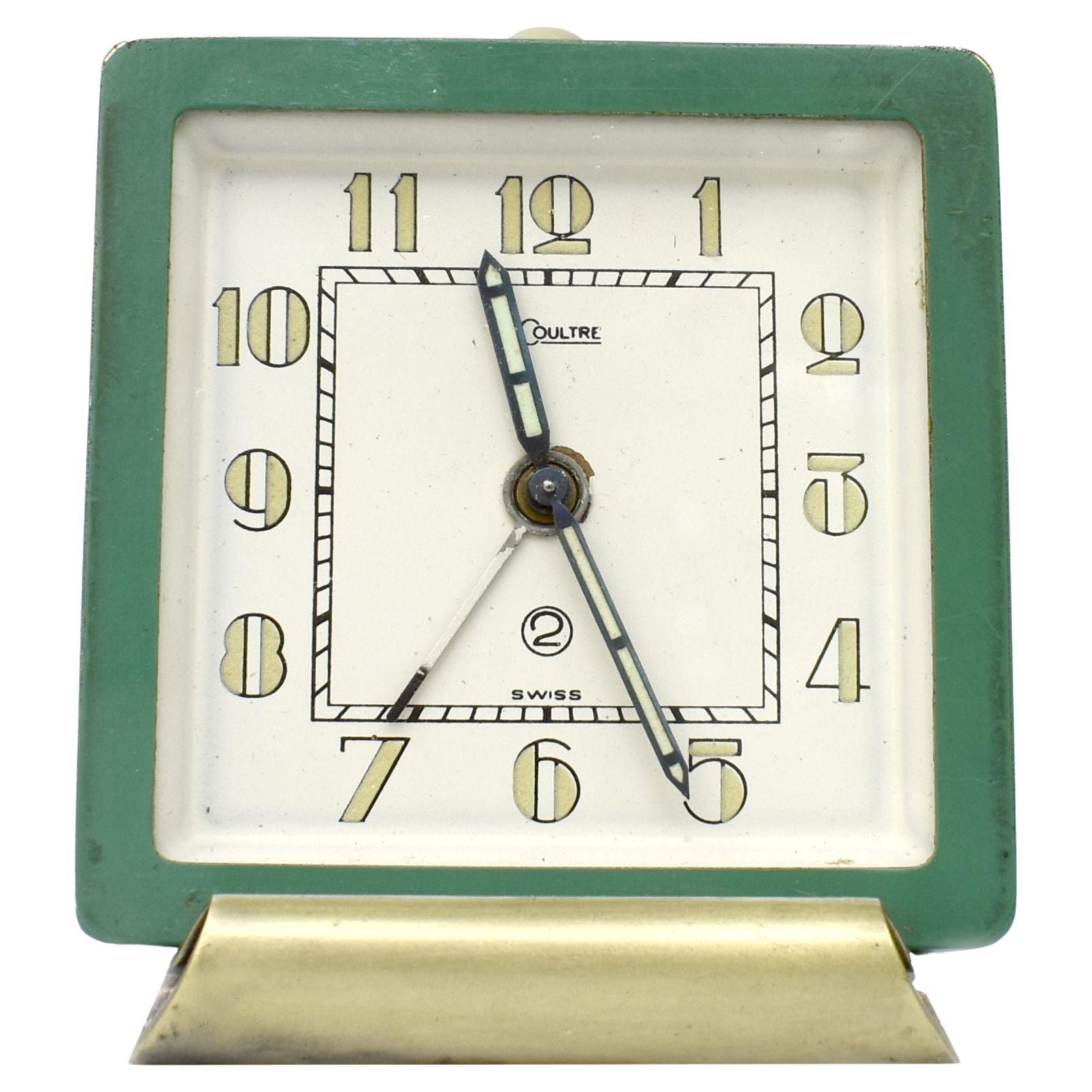 Raro reloj despertador en miniatura Art Déco de Jaeger-LeCoultre, c1930