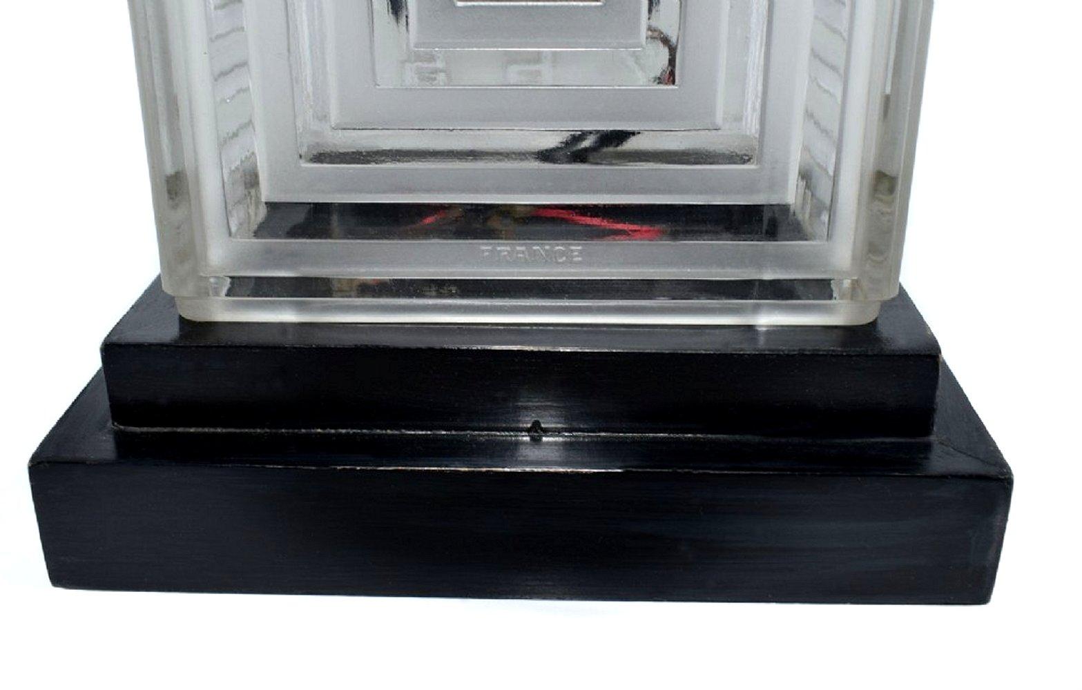 Art Deco Rare Modernist Glass Clock, Signed P.M.Favre, France, c1930s For Sale 1