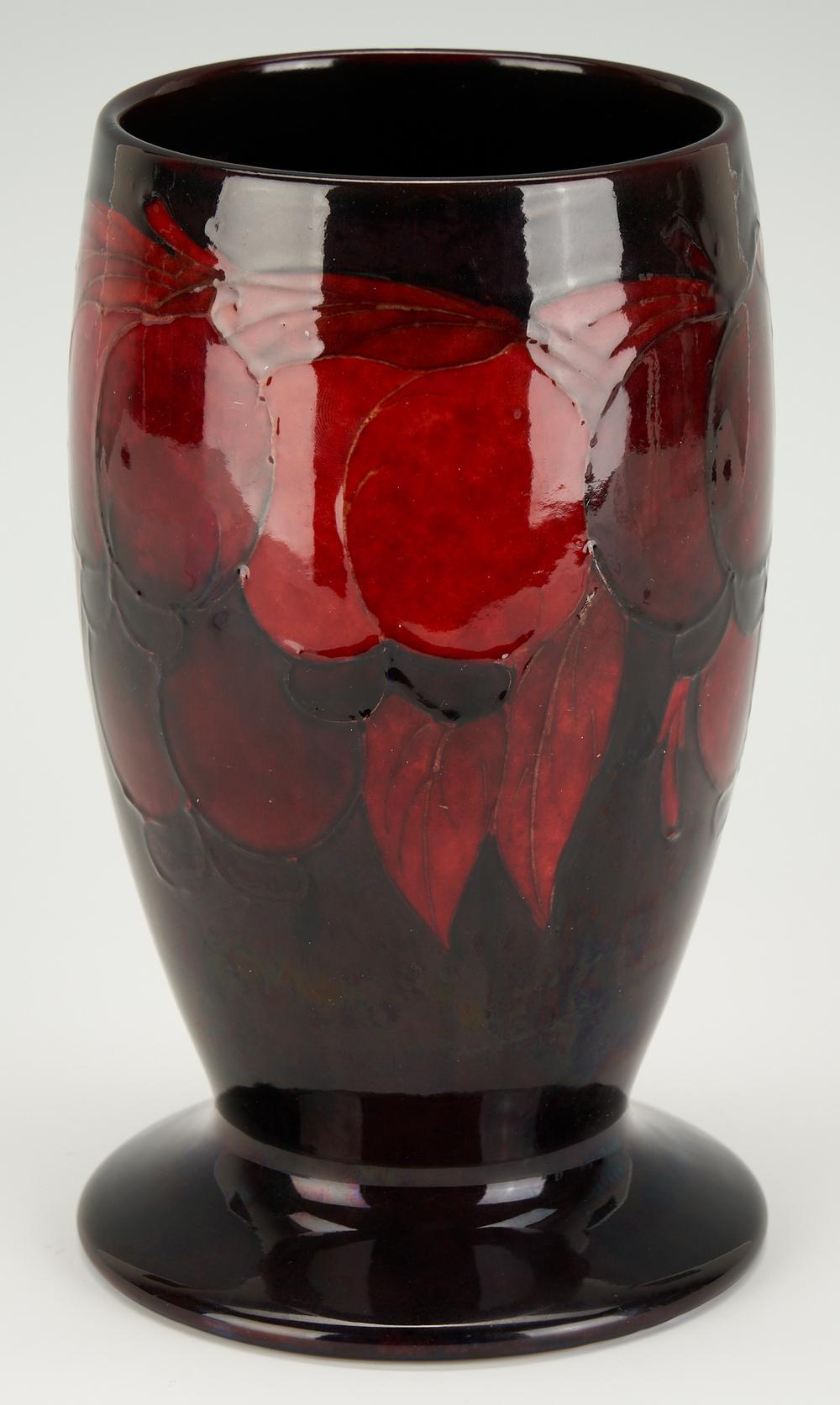English Art Deco RARE MOORCROFT Pottery early flambe WISTERIA vase. 