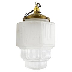 Art Deco Rare Opaline Glass Pendant Light