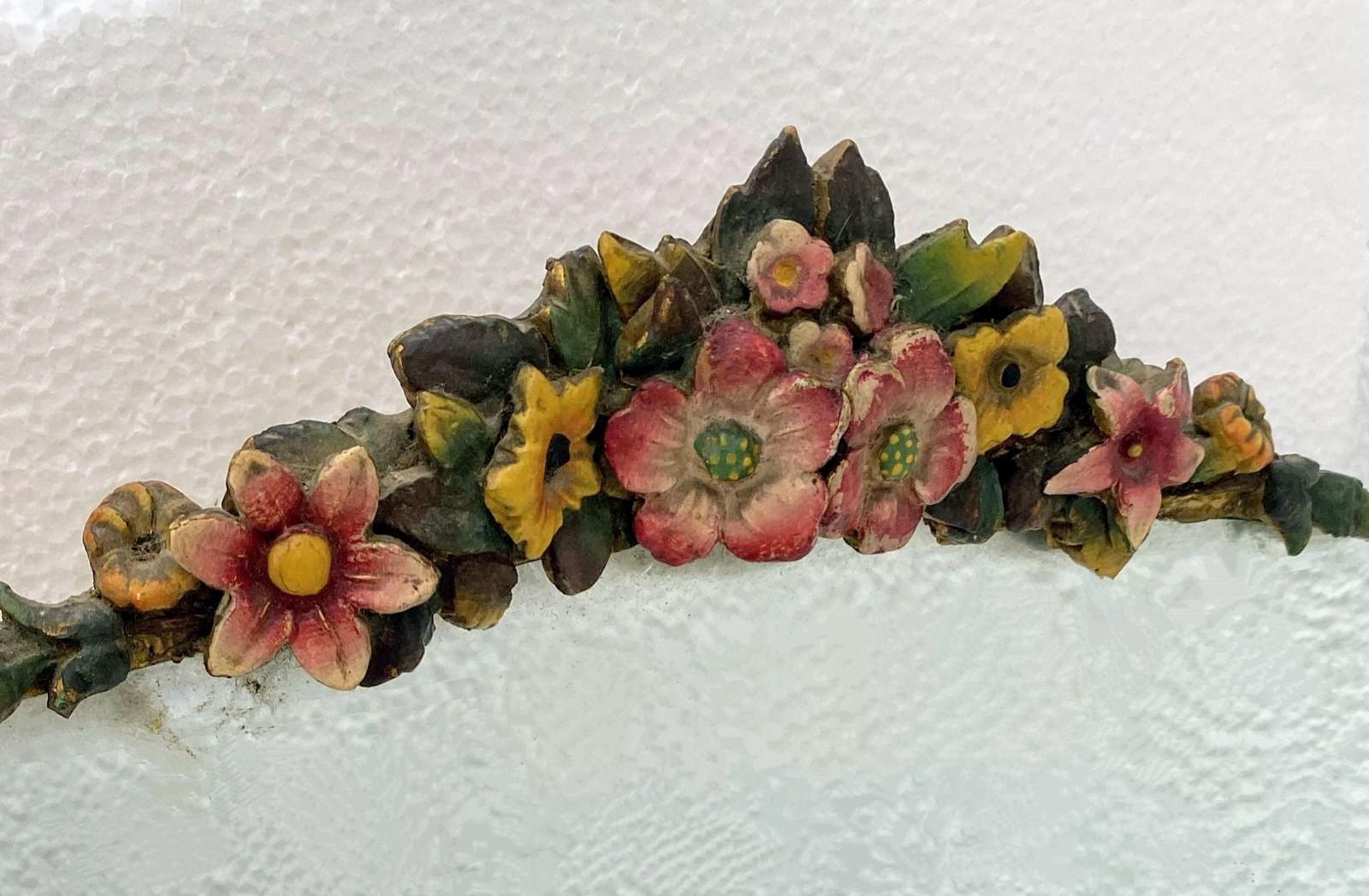 Art Deco Raro Espejo Biselado Original Barbola Floral, Inglés, c1930 en venta 5