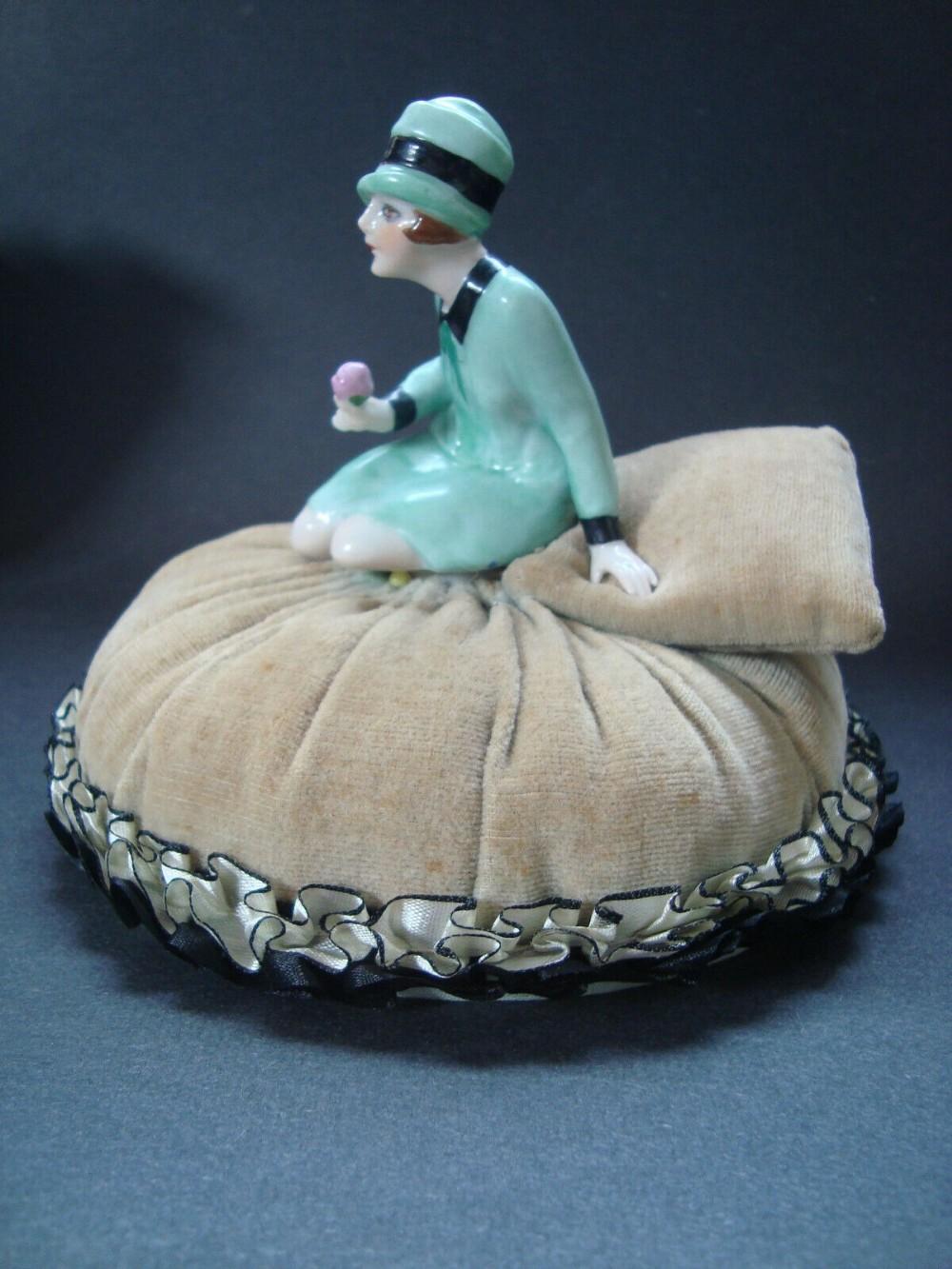 Art Deco Rare Pin Cushion Doll by Fasold & Stuach, c1930 In Good Condition For Sale In Devon, England