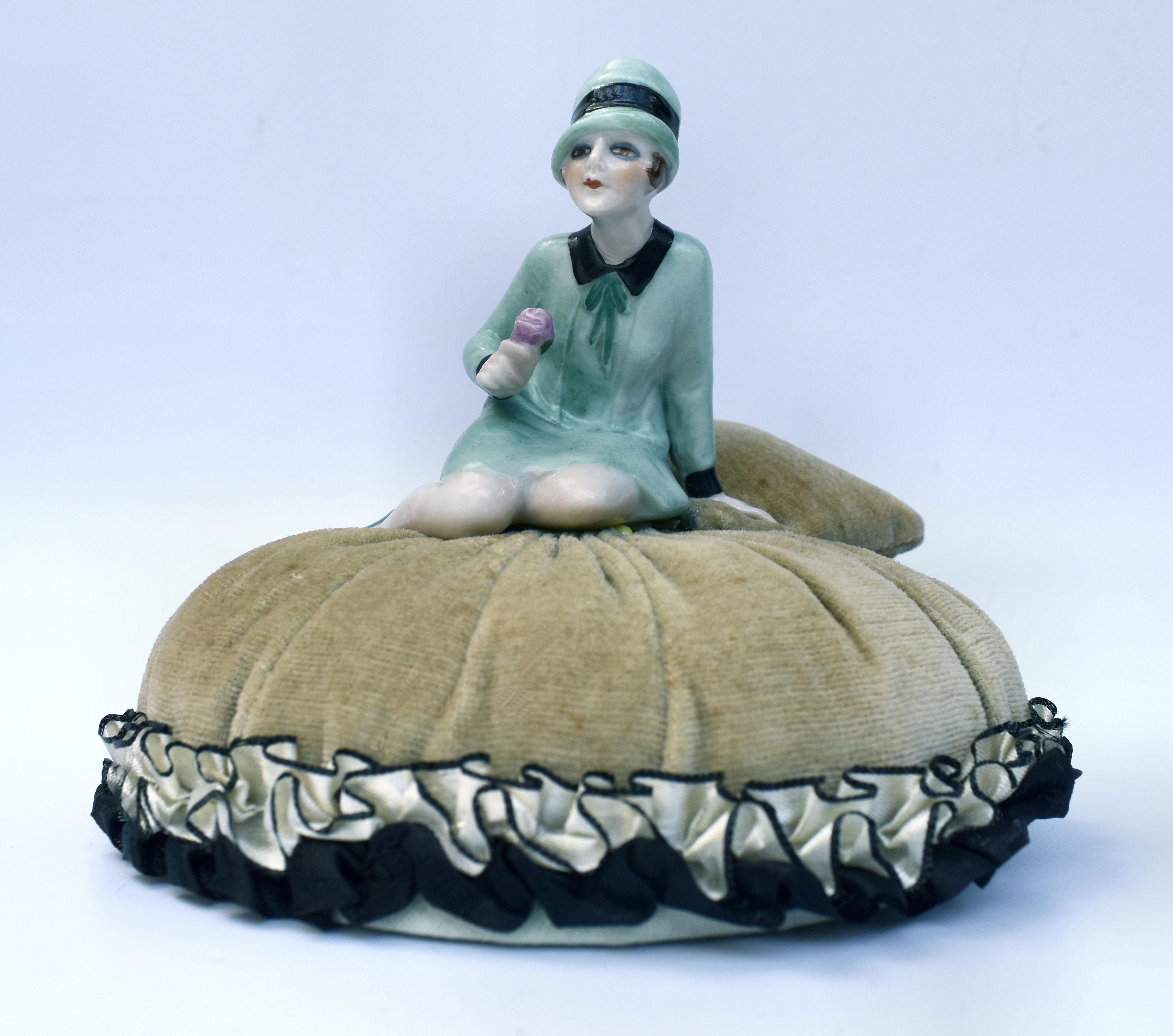 20th Century Art Deco Rare Pin Cushion Doll by Fasold & Stuach, c1930 For Sale