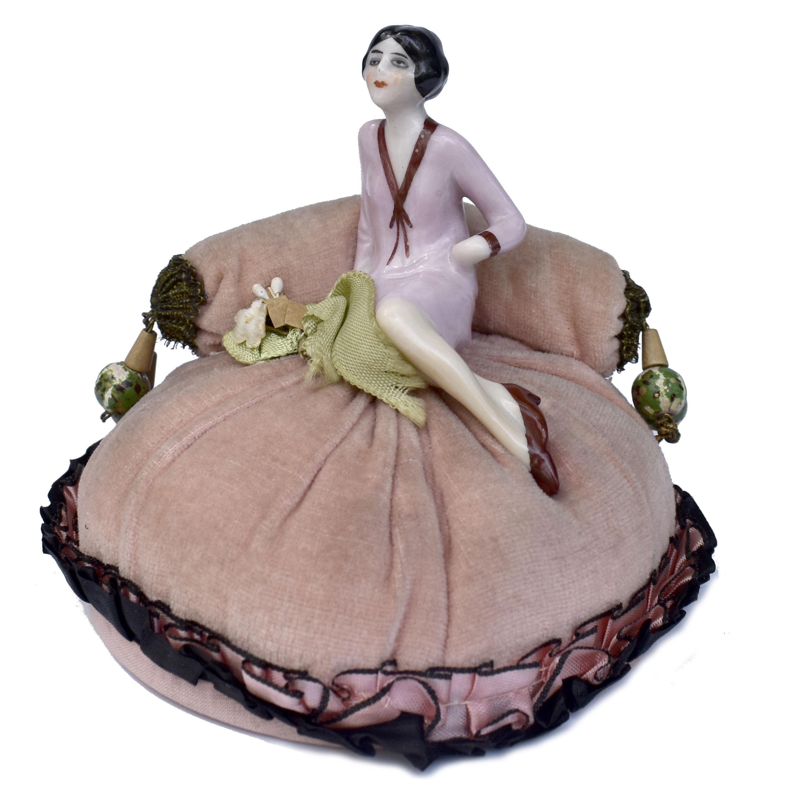 20th Century Art Deco Rare Pin Cushion Doll by Fasold & Stuach, c1930