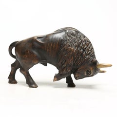 Art Deco Rare Wooden Ox Sculpture From 1932