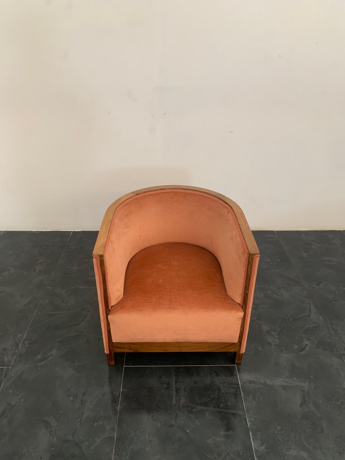 Art Deco Rationalist Armchair with Pouf, 1930s, Set of 2 For Sale 1