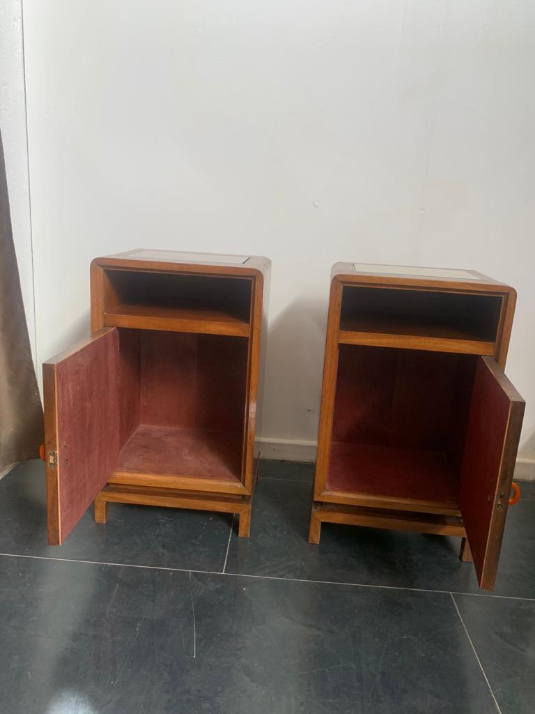 Art Deco Rationalist Bedside Tables, Italy, 1930s, Set of 2 In Good Condition In Montelabbate, PU