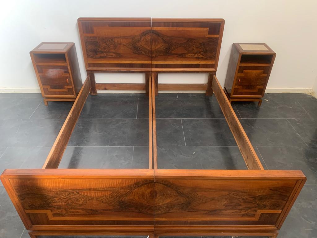 Art Deco Rationalist Bedside Tables, Italy, 1930s, Set of 2 1