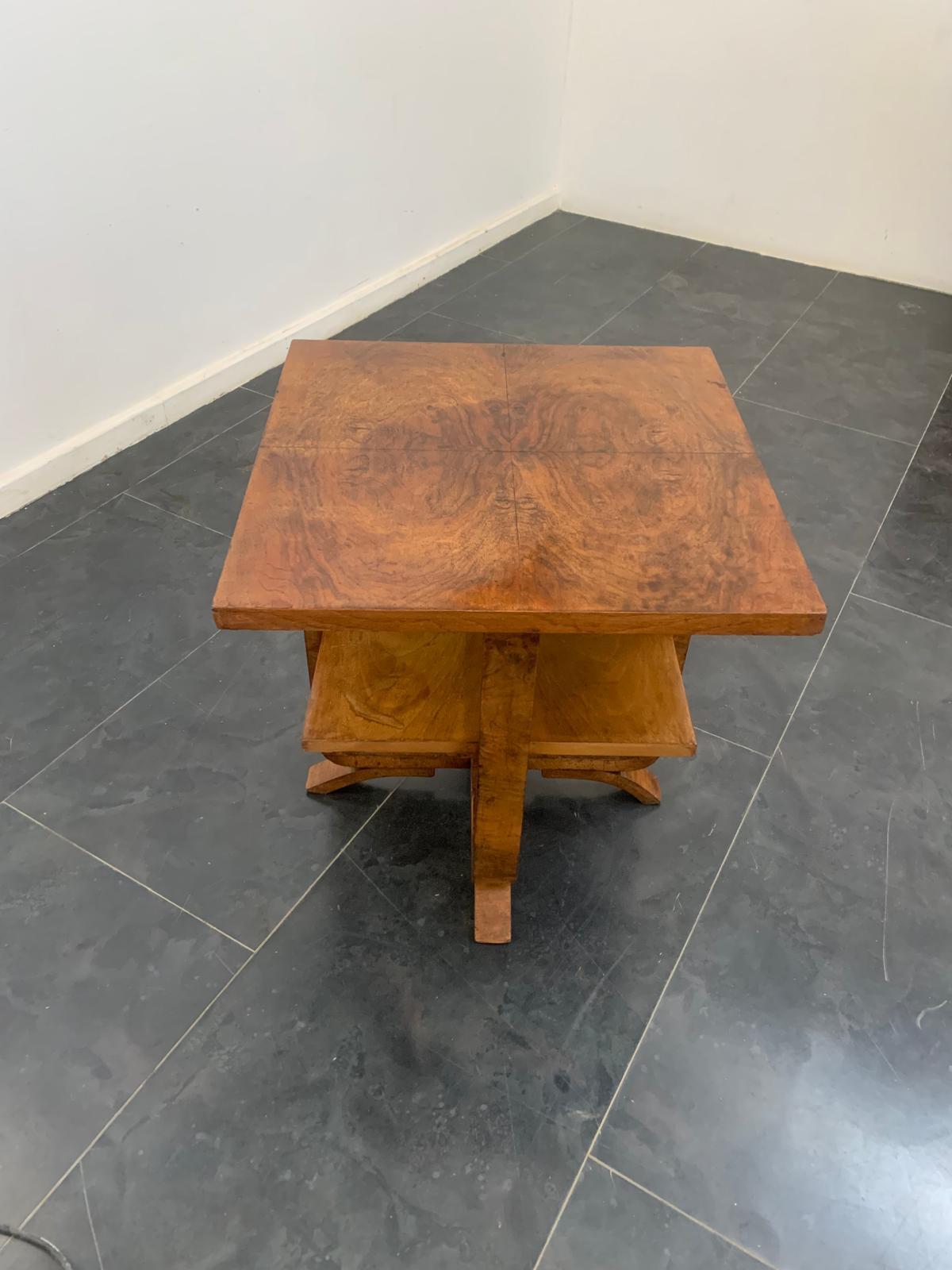 Art Deco Rationalist Walnut and Briar Coffee Table, 1930s For Sale 6
