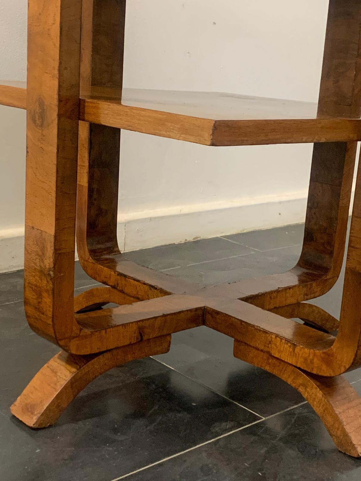 Mid-20th Century Art Deco Rationalist Walnut and Briar Coffee Table, 1930s For Sale