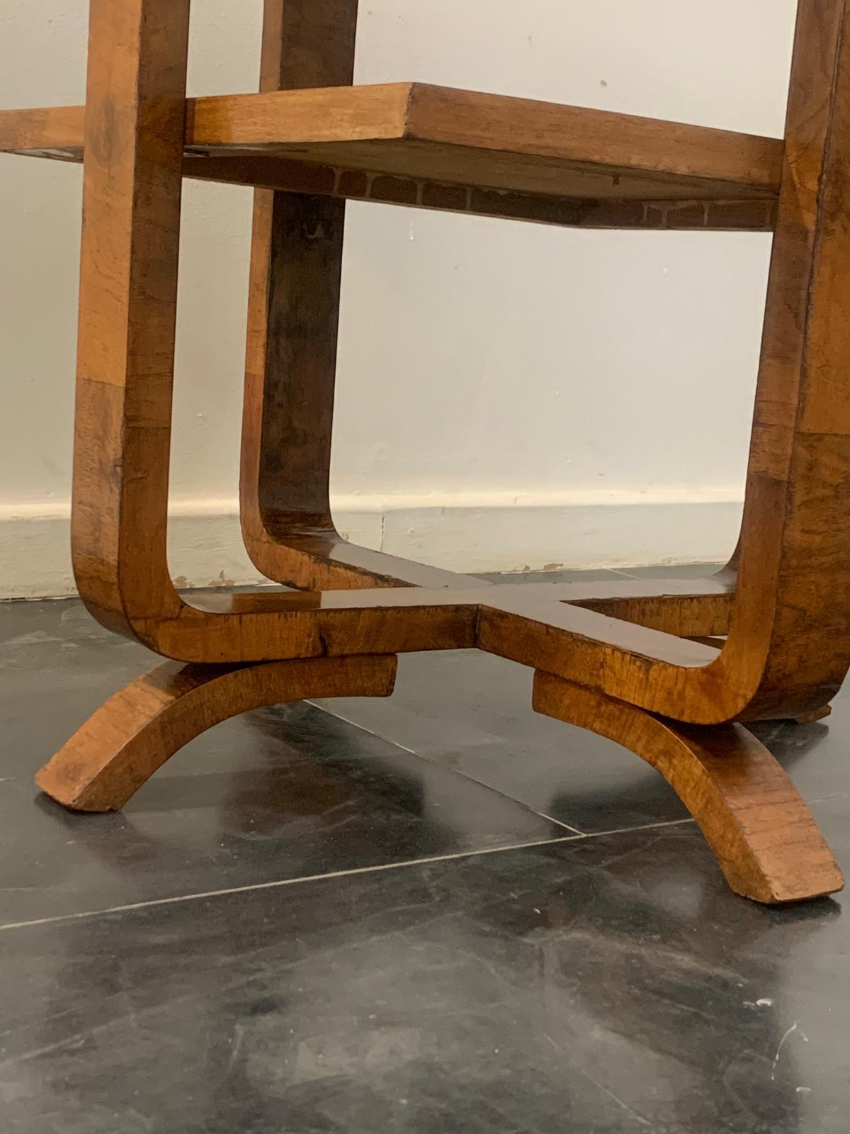 Art Deco Rationalist Walnut and Briar Coffee Table, 1930s For Sale 1