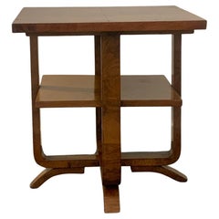 Rationalistischer Art-Déco-Couchtisch aus Nussbaum und Birnenholz, 1930er Jahre