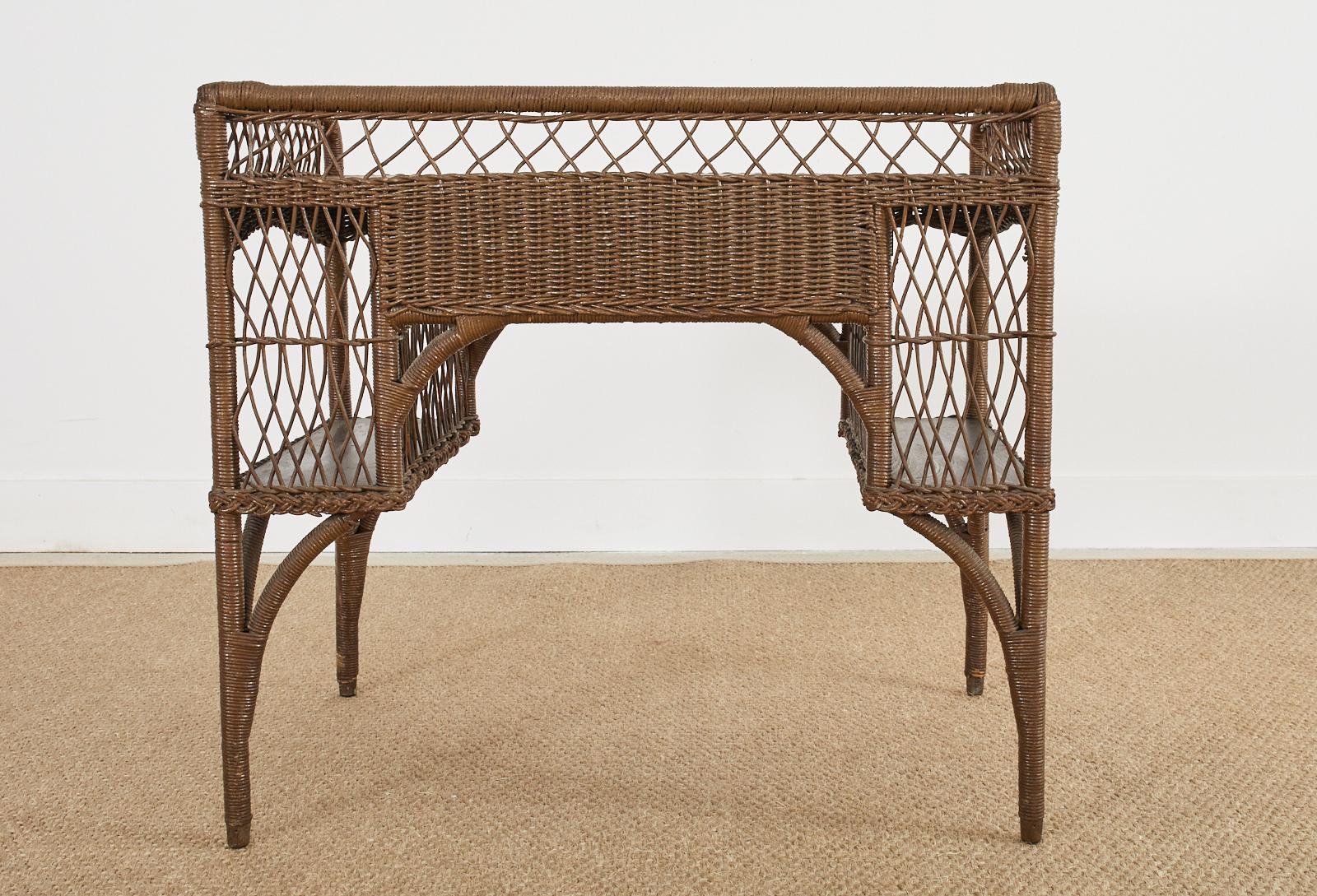 Art Deco Rattan and Wicker Desk by Heywood-Wakefield 9
