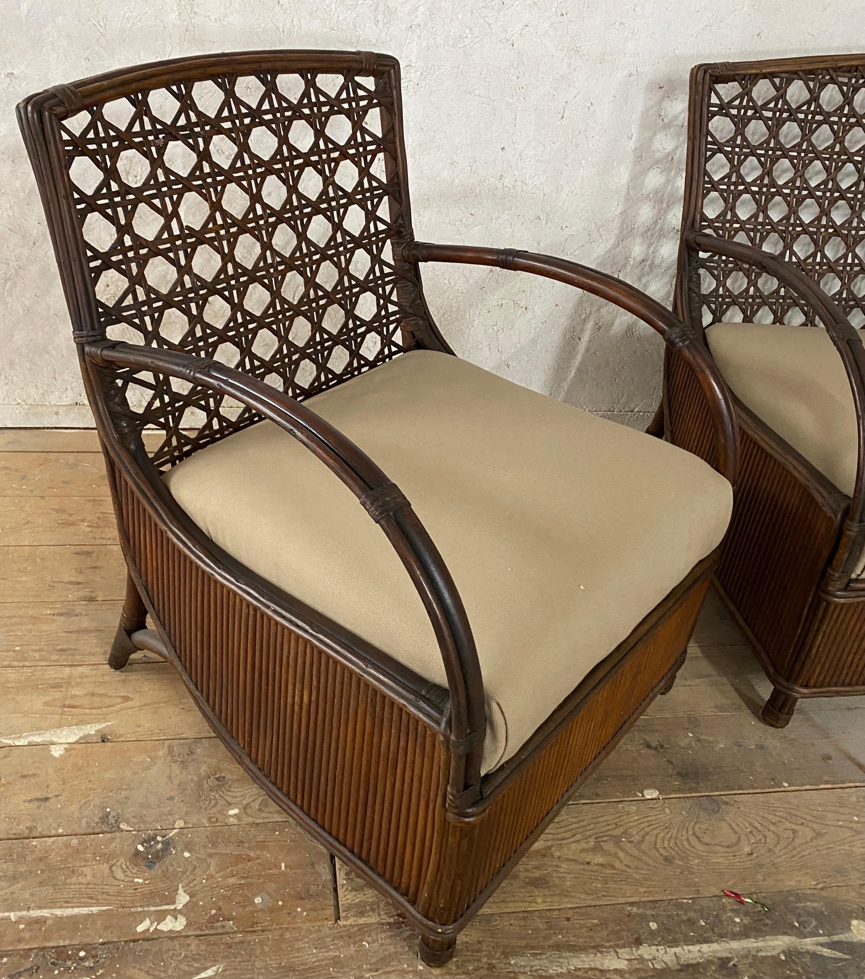 Art Deco Rattan Porch Sofa and Chair Set For Sale 3