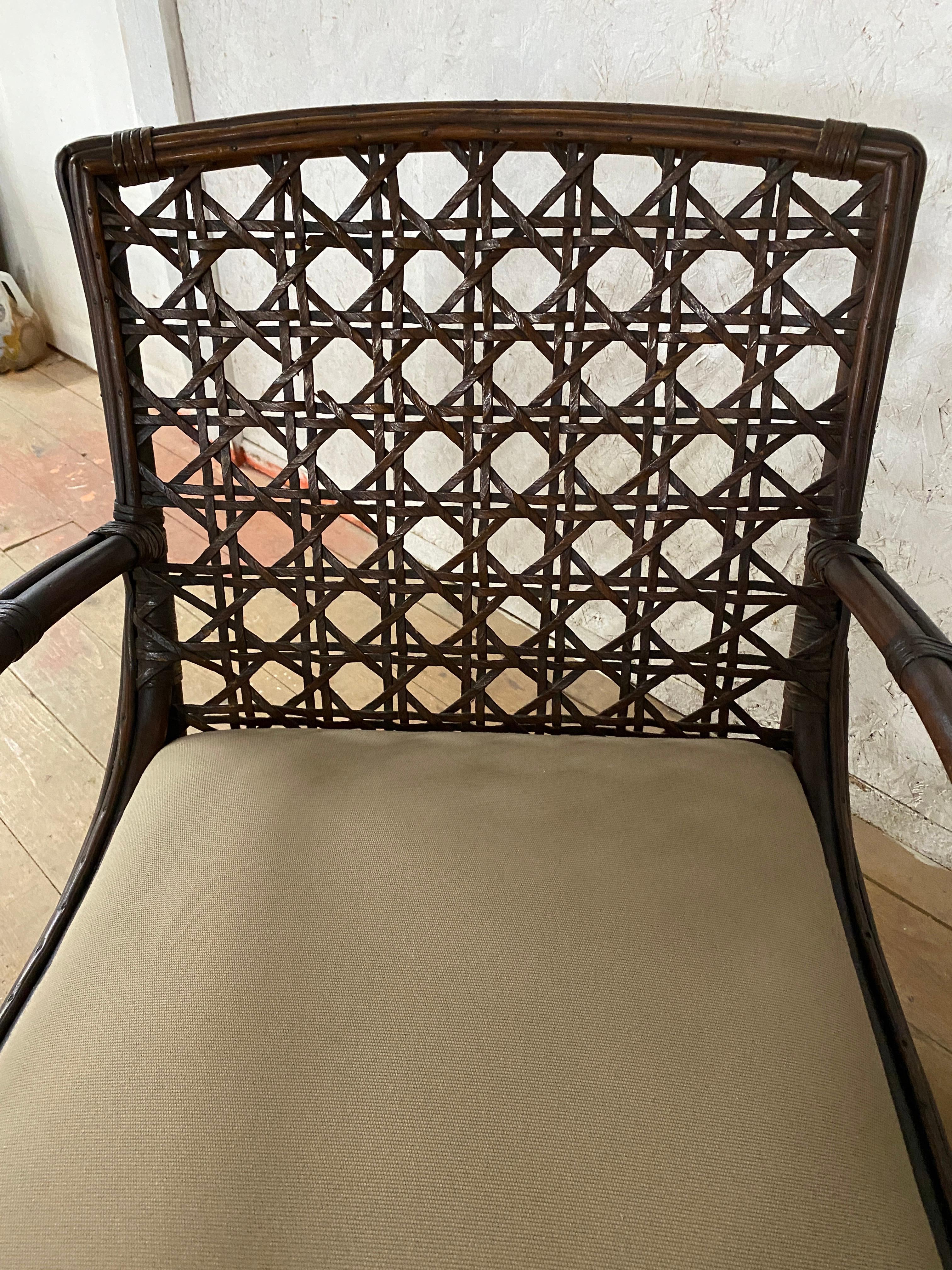 Ensemble canapé et chaise en porche de rotin Art Déco en vente 7