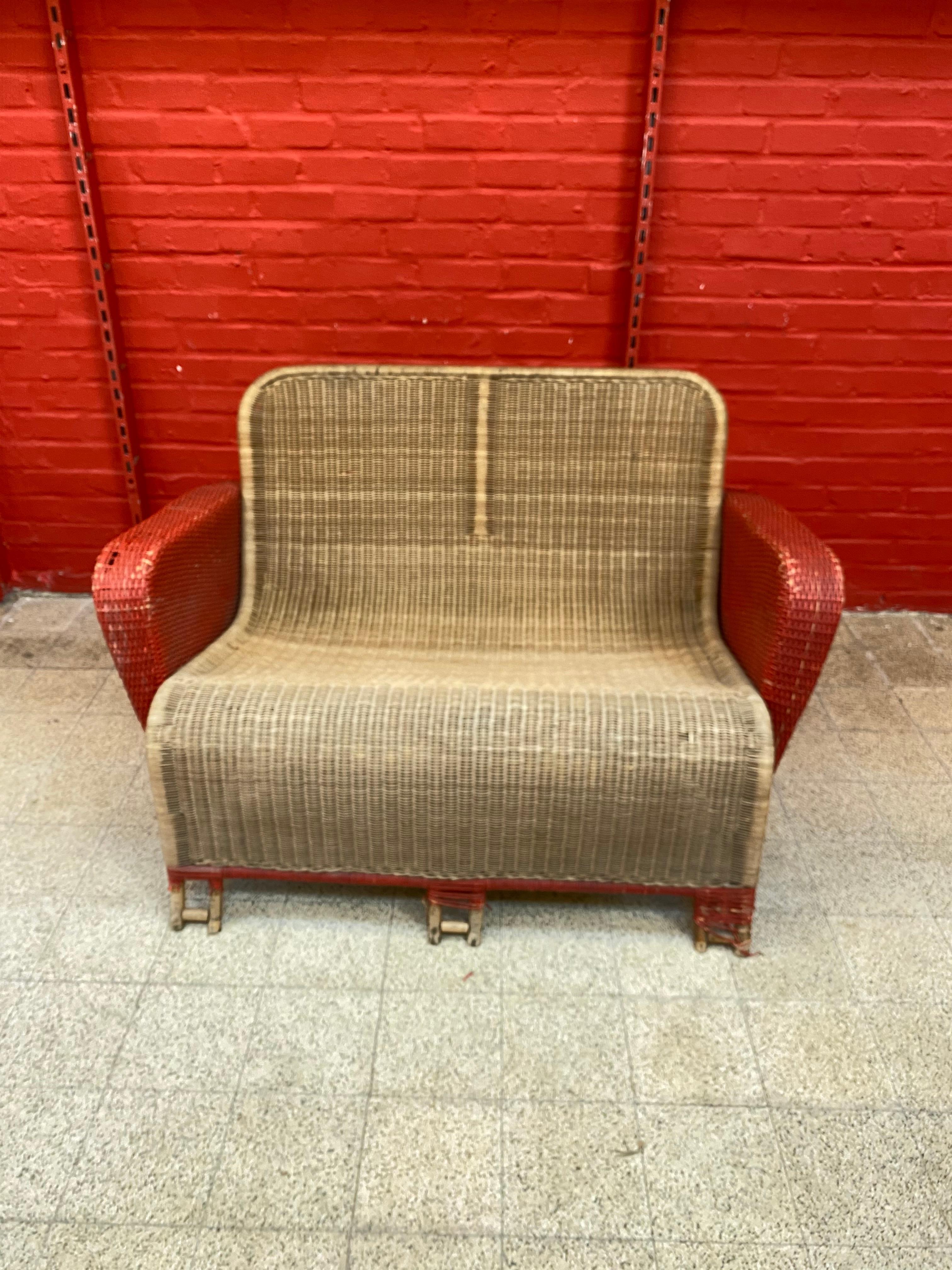 Art Deco rattan sofa, circa 1930 
good general condition, small problems with the rottin on the feet.